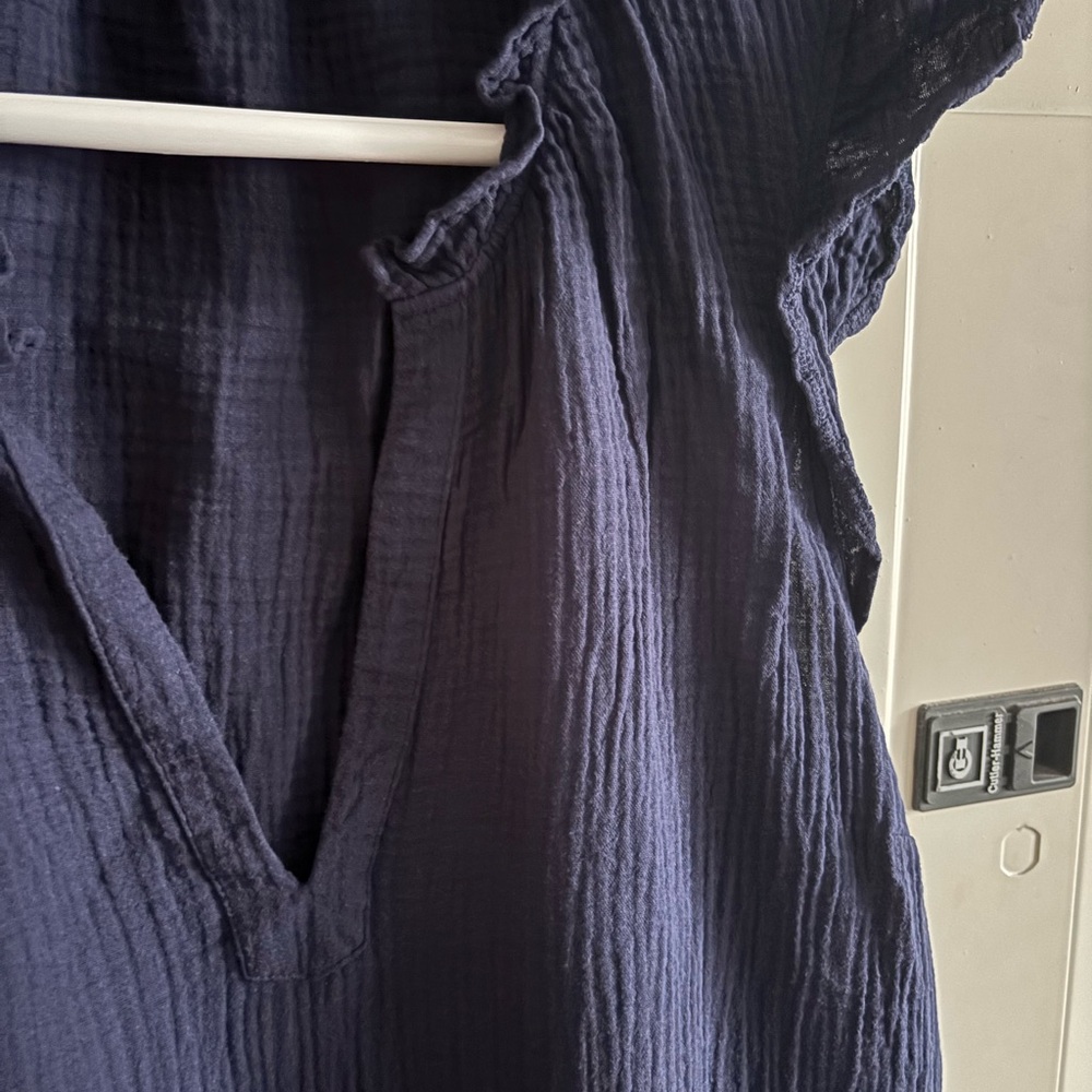 Torrid Navy Ruffle Sleeve Blouse - Picture 5 of 5